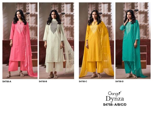 Ganga dynza 4758 rajasthani dress material wholesale markets